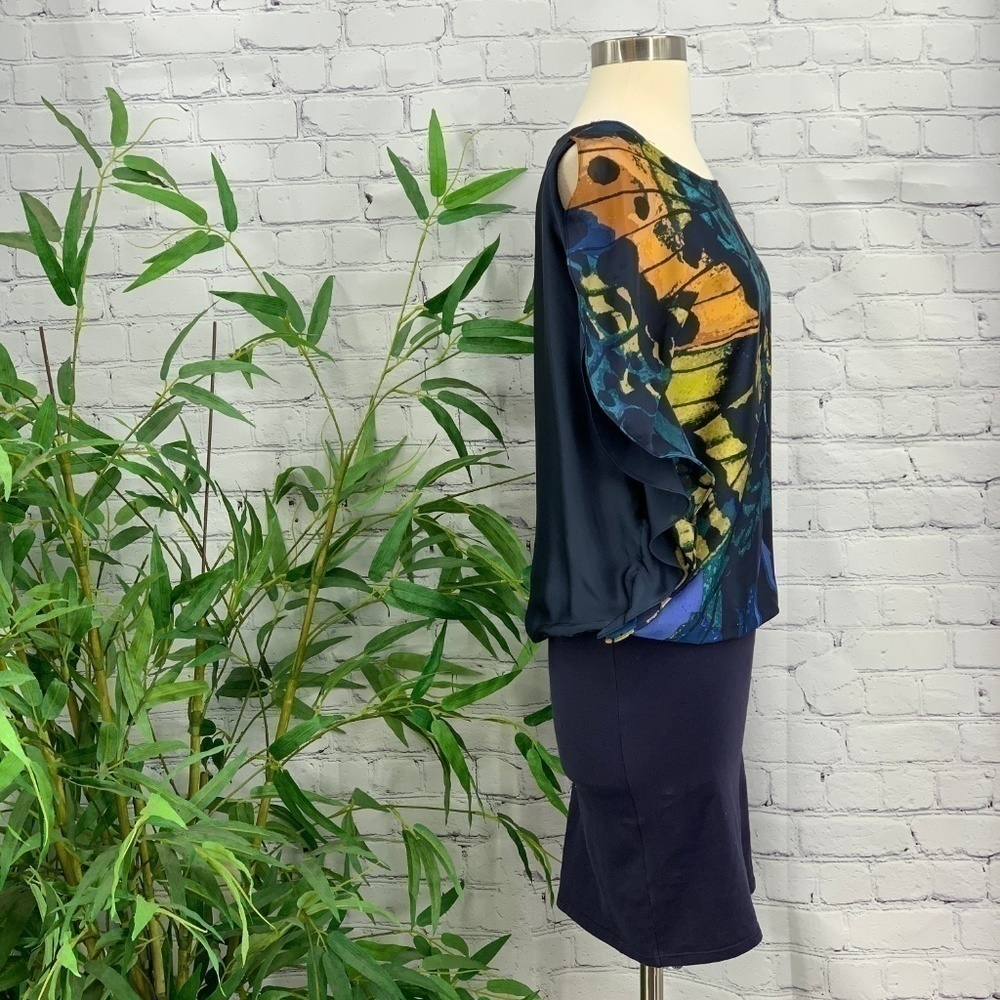 🎉Express Navy Blue w/ Butterfly Design Dress - Picture 2 of 9